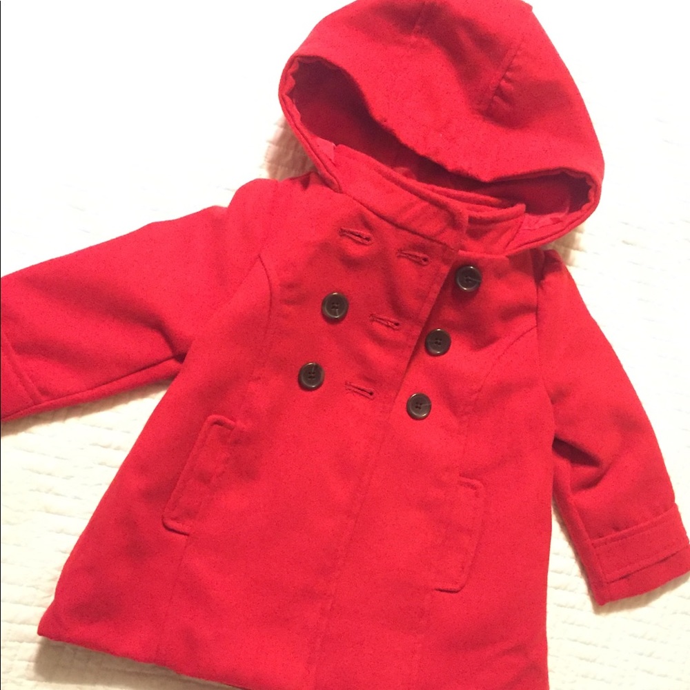 The perfect Christmas red pea coat